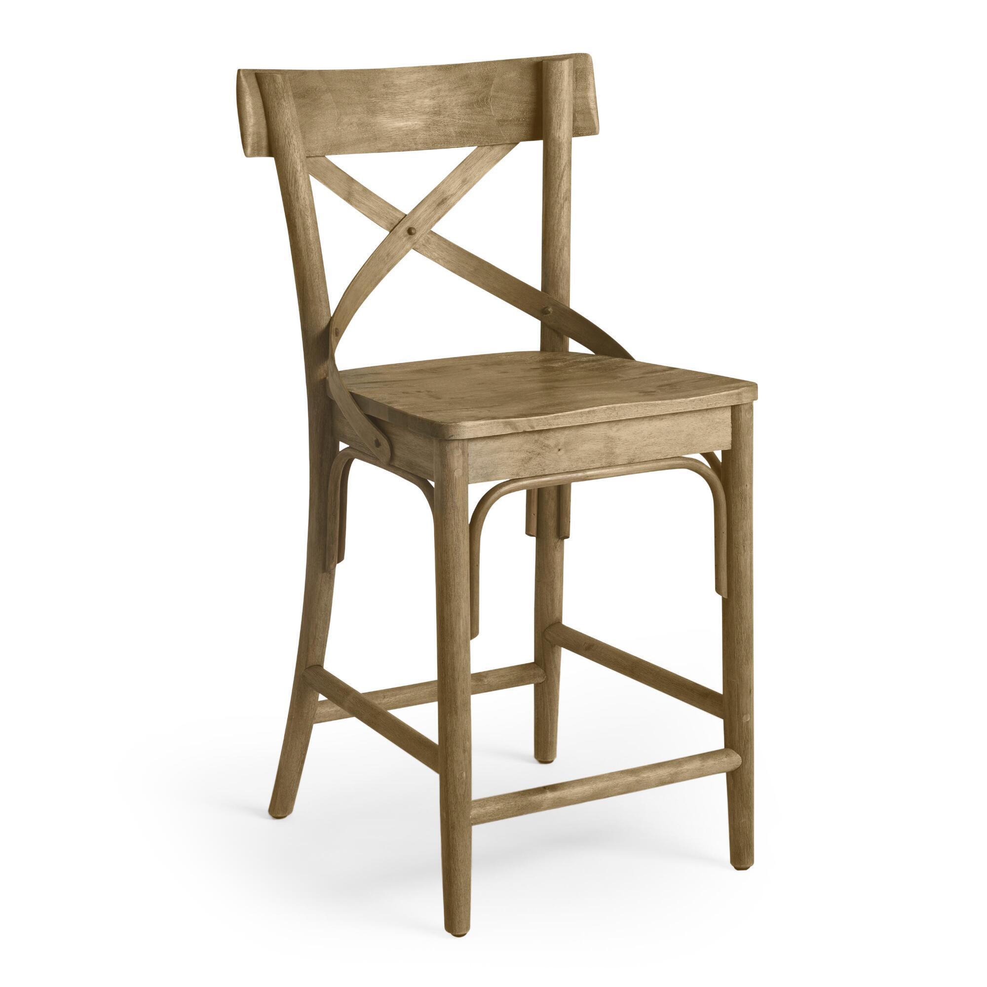Distressed Wood Bistro Counter Stool: Brown by World Market