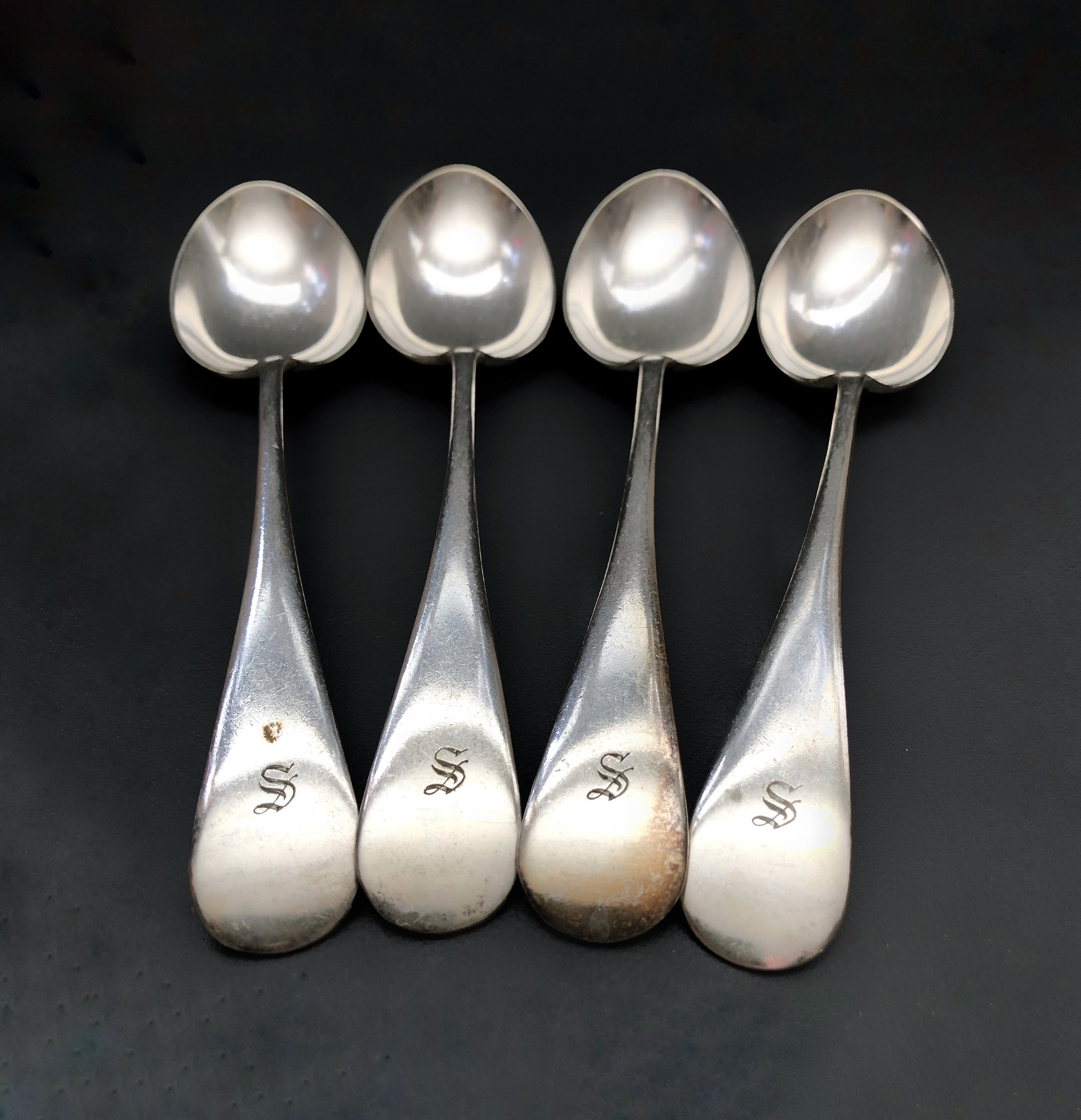 Monogram Serving Spoons, Antique Vegetable Soup Dining & Serving, Collectable Cutlery, Collectible Flatware