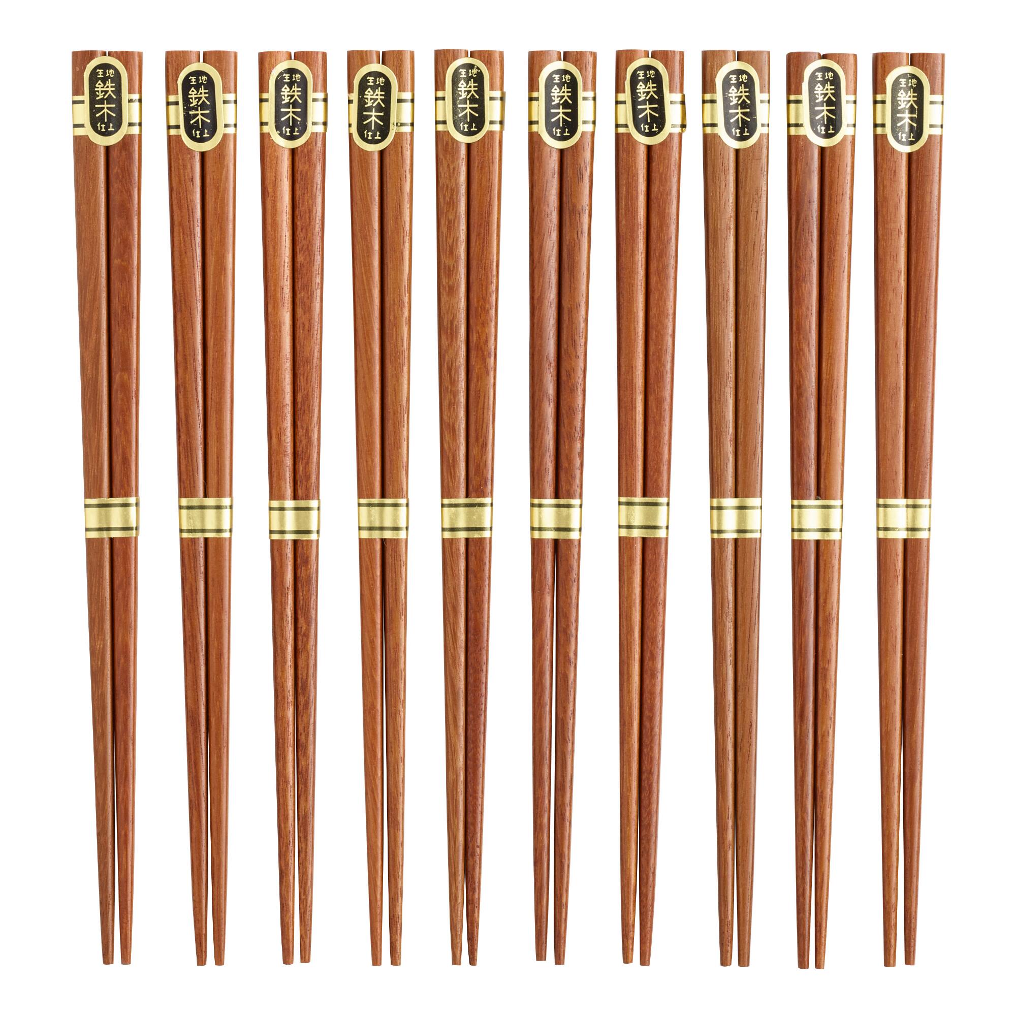 10 Pack Brown Ironwood Chopsticks Set of 2 by World Market