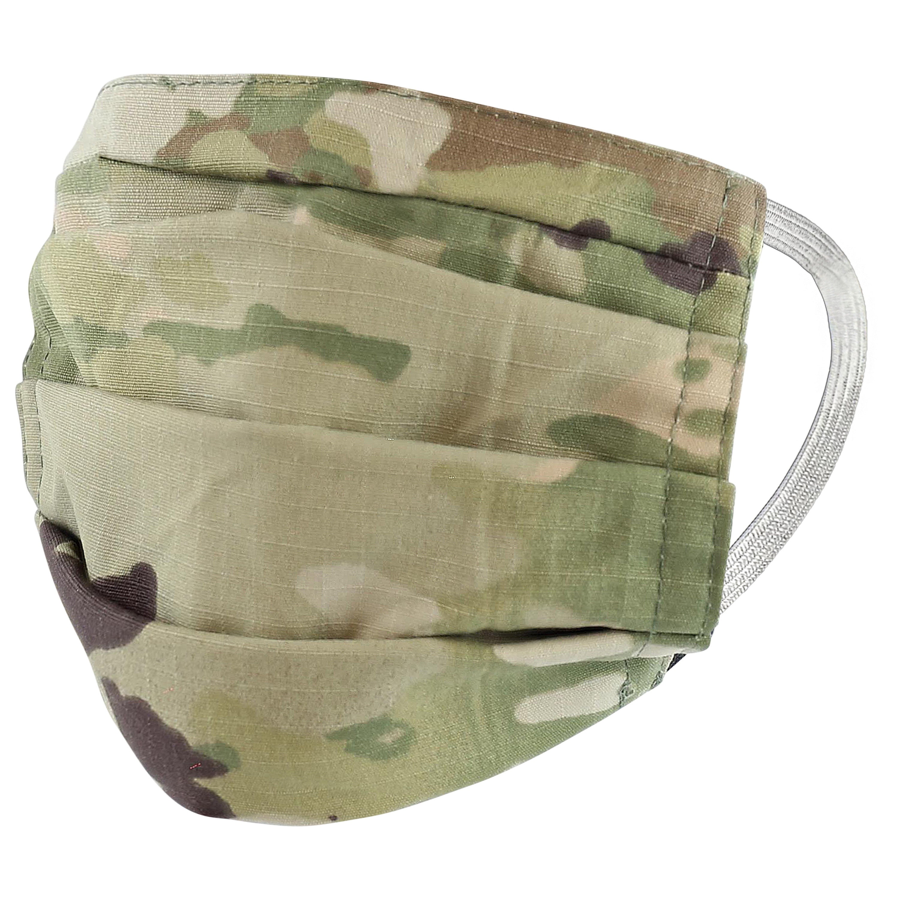Washable Face Mask 3-Ply Cotton Blend Military Fabric - Reusable Cloth Cover With Filter Pocket