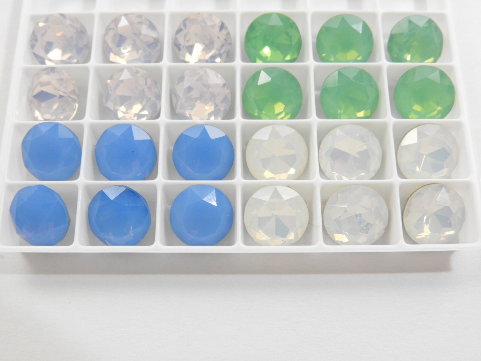Opal Color Blend | 10mm 1200 Dentelles Glass Cabochon Stones | 1 Each