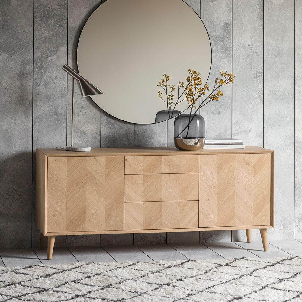 modern light wood sideboard