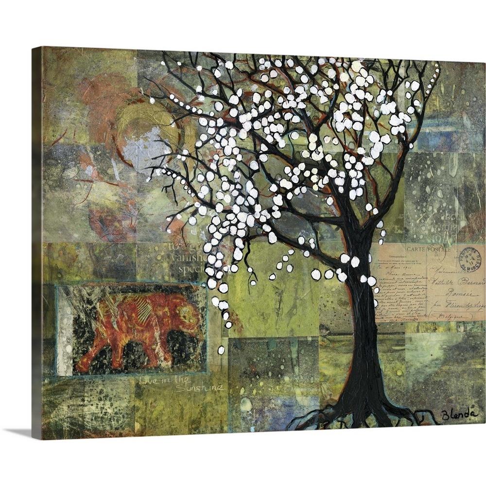 GreatBigCanvas Elephant Under A Tree by Blend 16-in H x 20-in W Abstract Print on Canvas | 2329889-24-20X16