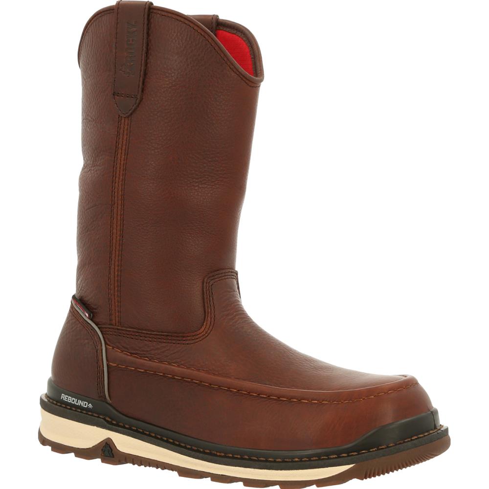 Rocky Size: 7.5 Wide Mens Dark Brown Waterproof Work Boots Rubber | RKK0337 W 075