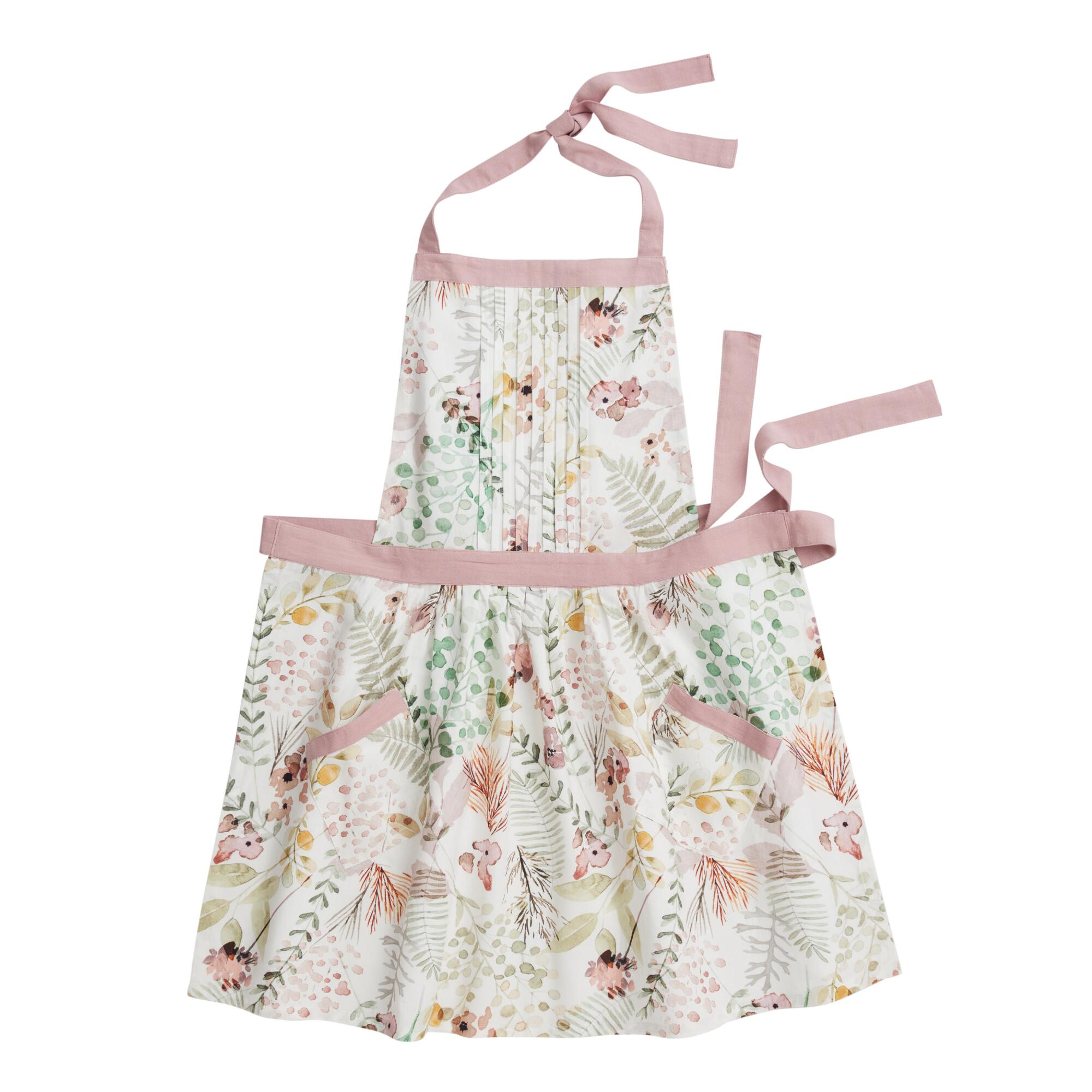 Green And Pink Fern Print Apron by World Market