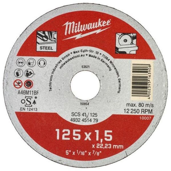 Milwaukee SCS 41 Contractor Kappskive 125x1,5 mm