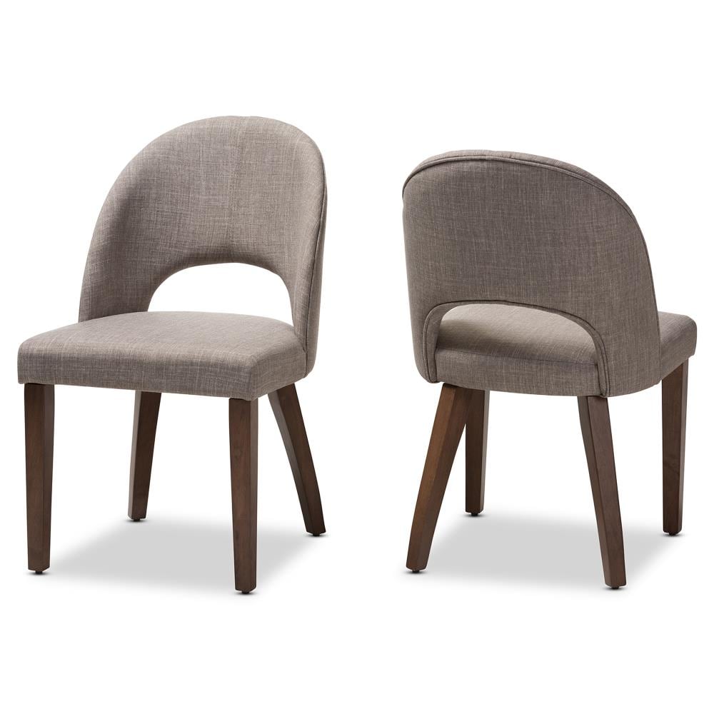 Baxton Studio Set of 2 Wesley Contemporary/Modern Polyester/Polyester Blend Upholstered Dining Side Chair (Composite Frame) in Gray | 144-2PC-7945-LW