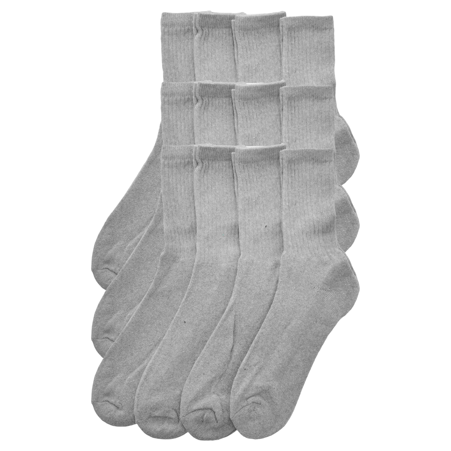 Wholesale Gray Cotton Blend Sport Crew Sock - Size L / XL(240x$0.67)