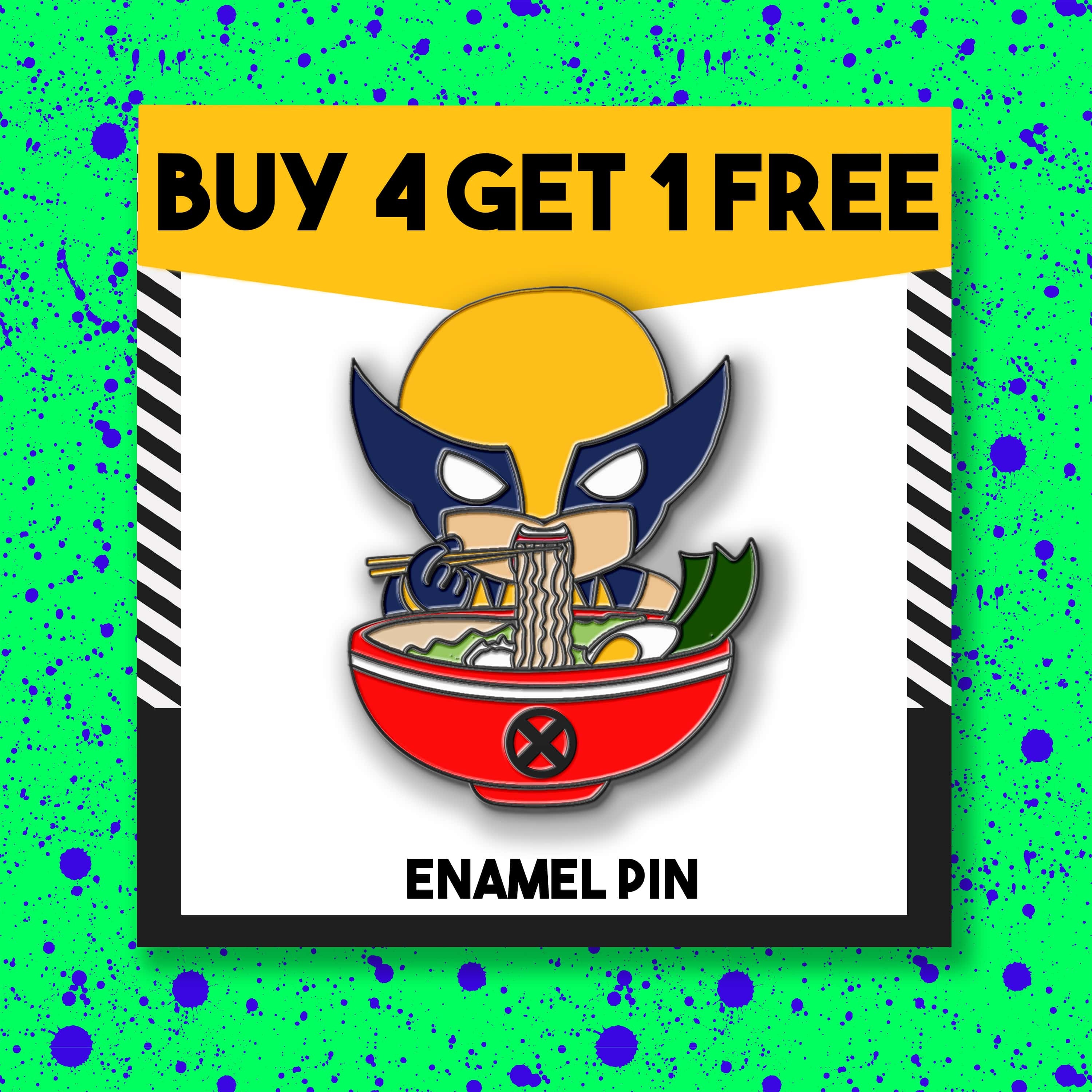 Wolverine Ramen Enamel Pin Kawaii Superhero Pins Sale Badge Lapel Button
