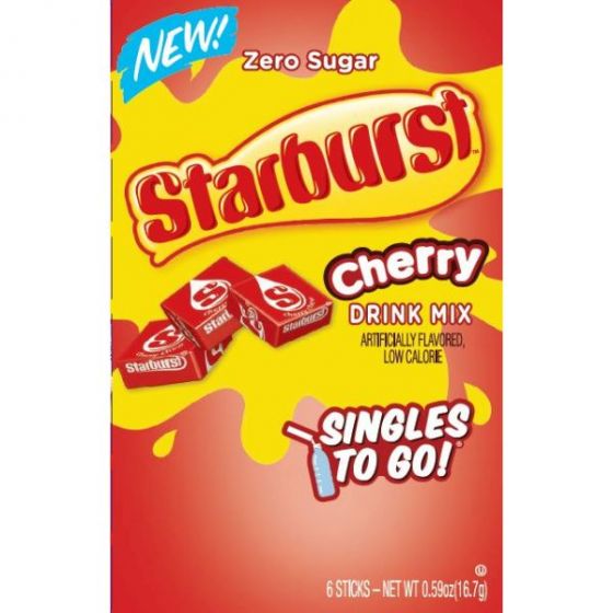 Starburst Zero Sugar Cherry Singles to Go 6-pack