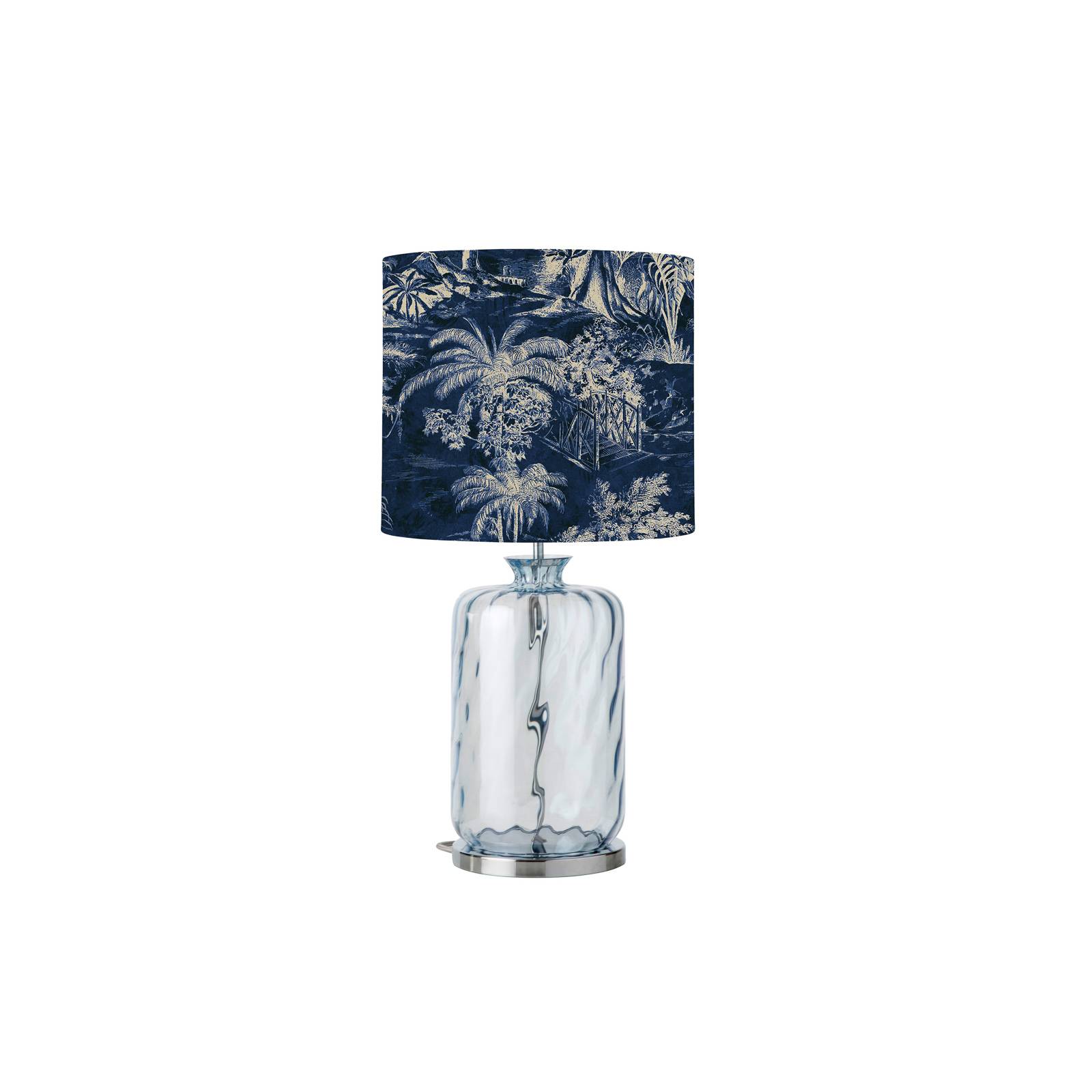 EBB & FLOW Pillar -pöytälamppu, Palms indigo/blue