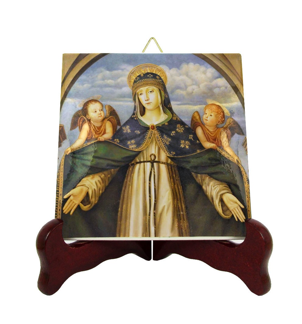 Mater Misericordiae - Our Lady Of Mercy Catholic Gifts Religious Icon On Ceramic Tile Mother Mary Decor