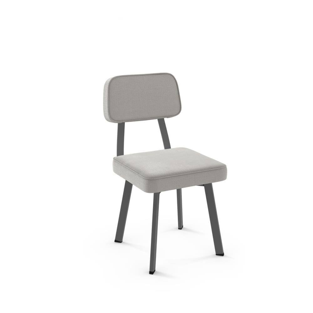 Amisco Clarkson Contemporary/Modern Polyester/Polyester Blend Upholstered Dining Side Chair (Metal Frame) in Gray | 30546-WE/1B57BAF4