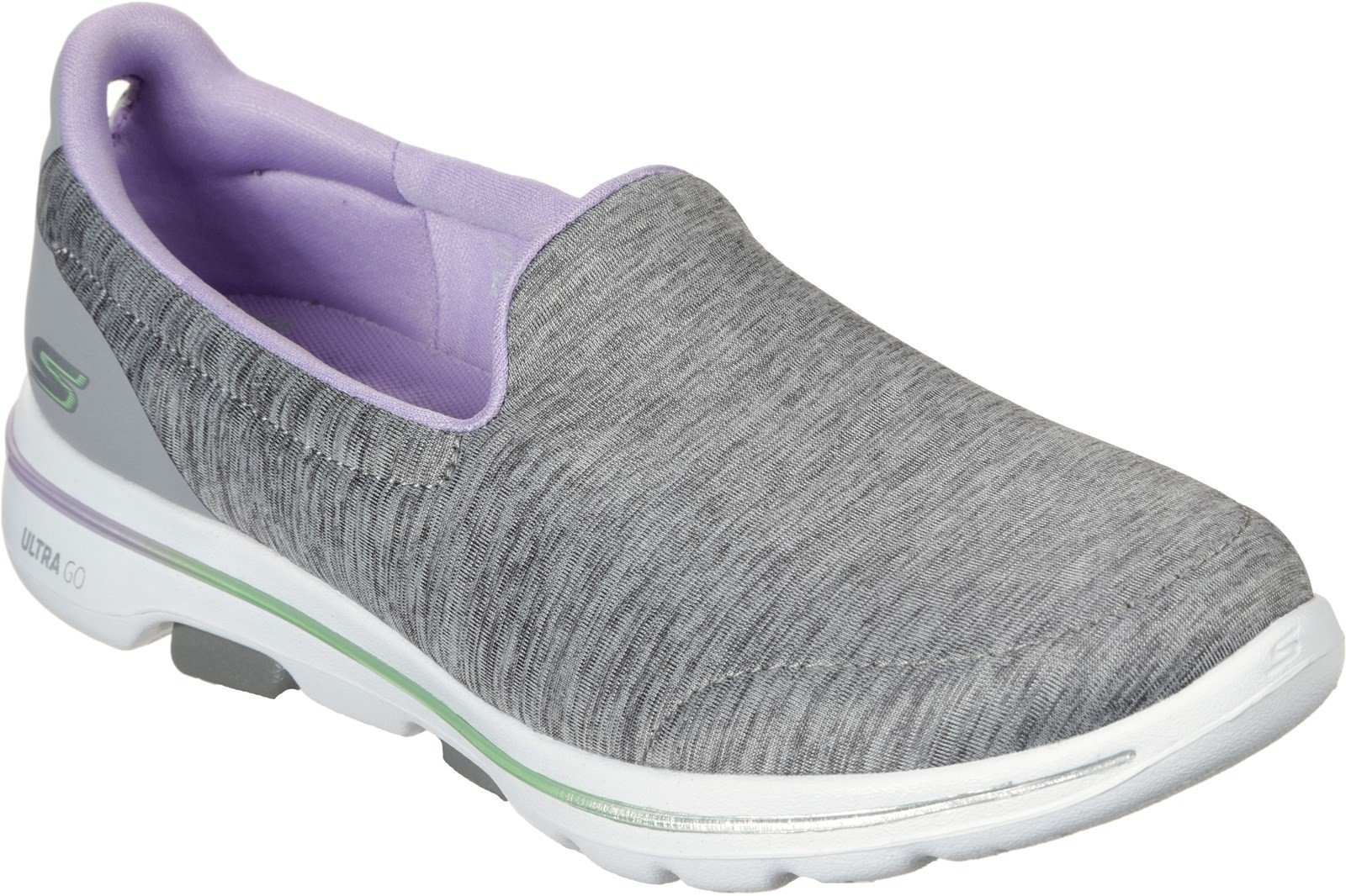 Skechers Women's GOwalk 5 Surprise Slip On Trainer Multicolor 31030 - Grey/Lavender 3