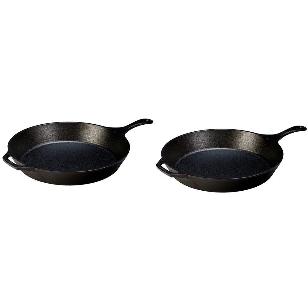 Lodge 2-Piece 15-in Cast Iron Cooking Pan in Black | 114173
