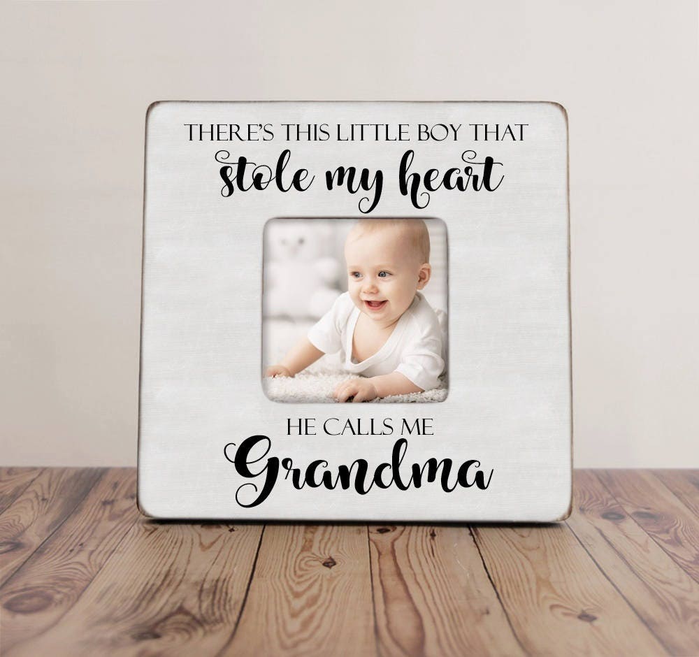 Gift For Grandma, There's This Little Boy That Stole My Heart Picture Frame, Personalized New Grandma Gift, Grandson Frame