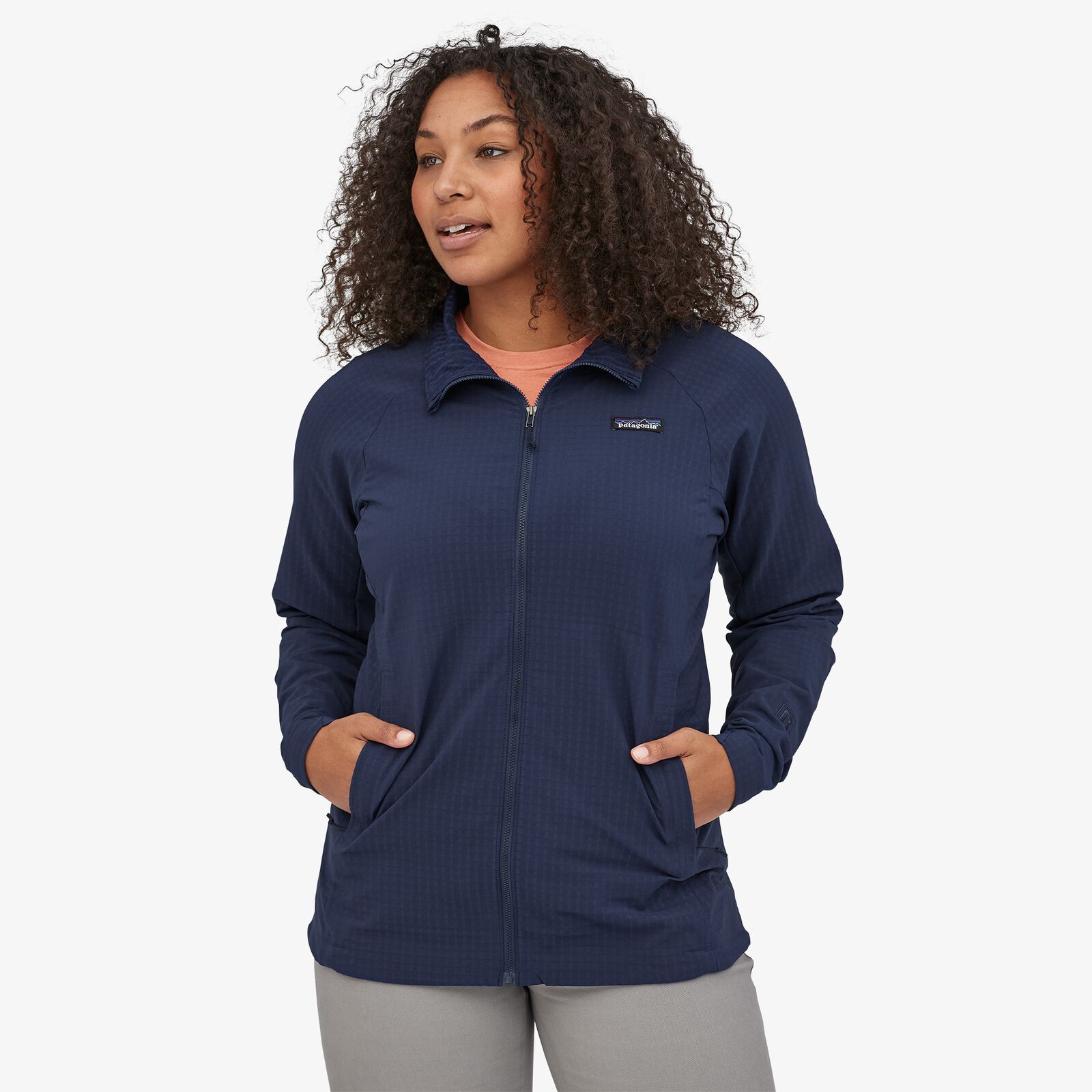 Patagonia Women's R1® TechFace Jacket - Recycled Polyester, Classic Navy / L