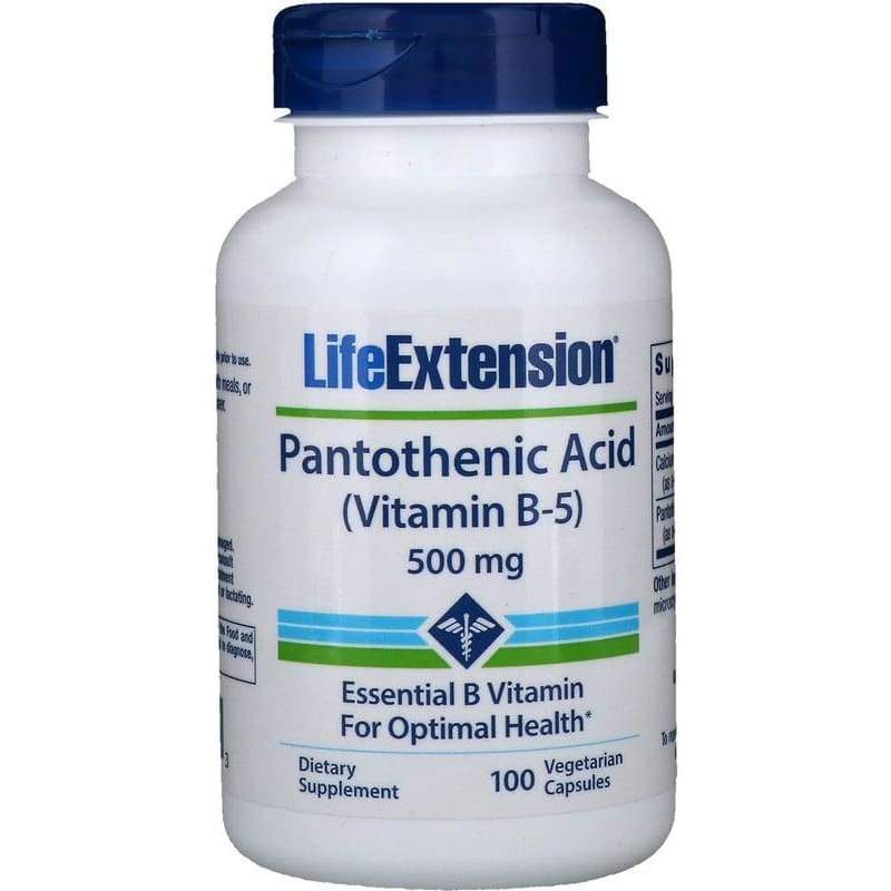 Pantothenic Acid (Vitamin B-5), 500mg - 100 vcaps