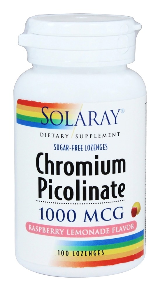 Solaray - Chromium Picolinate Raspberry Lemonade 1000 mcg. - 100 Lozenges
