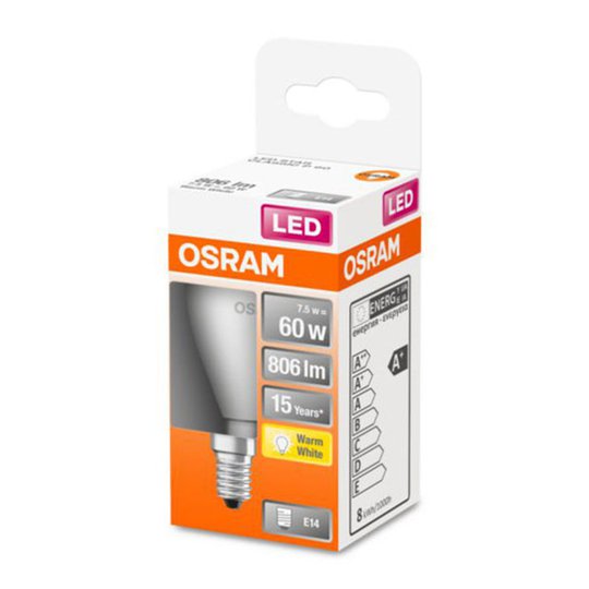 OSRAM Classic P -LED-lamppu E14 7,5W 2 700 K matta