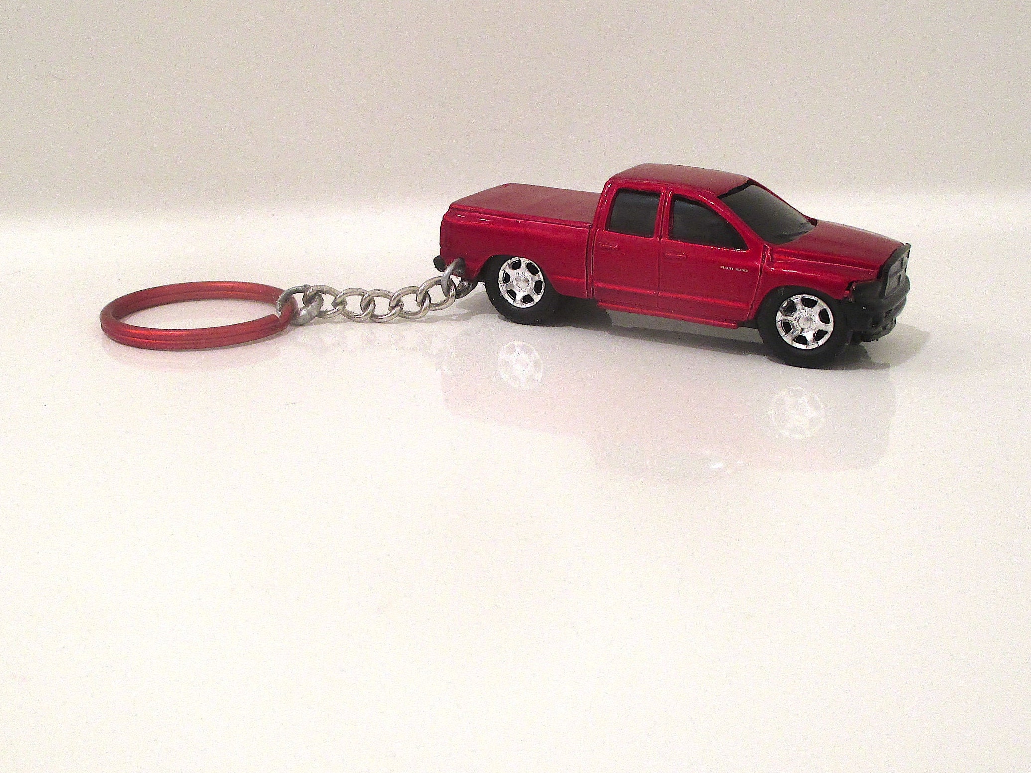 Custom Dodge Truck Keychain, 2002 Ram 1500 Red Quad Cab Keychain, Boyfriend Mens Gift Ute Bae