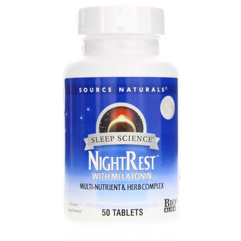 Source Naturals Sleep Science NightRest with Melatonin 50 Tablets