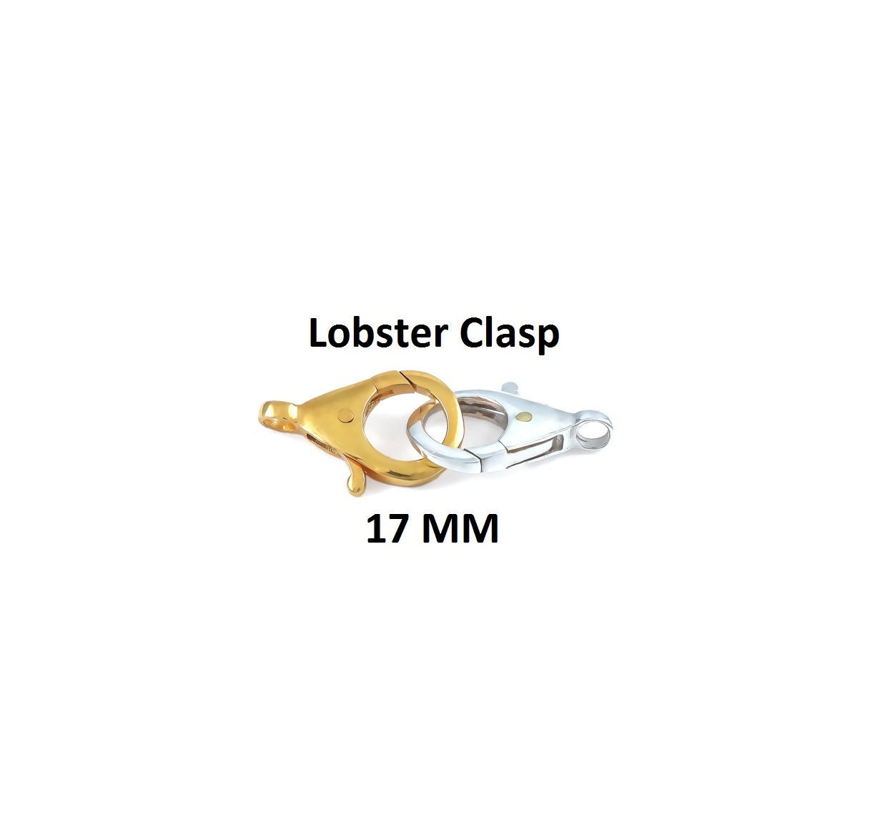 10 Pcs Gold Vermeil in Sterling Silver 17 Mm Lobster Clasps, 925 Clasp, Lobster Claw Clasp, Sterling Clasp Wholesale