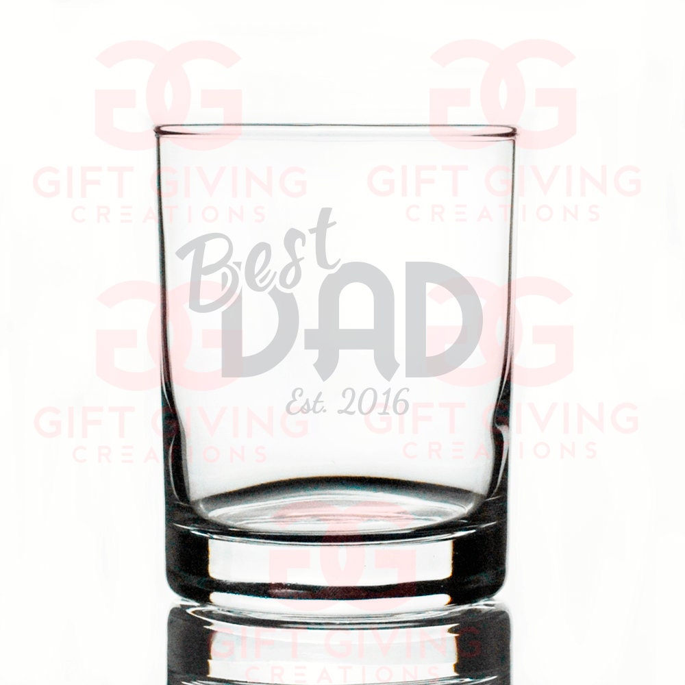 Dad's Custom Whiskey Glasses, Etched Monogram, Best Dad Gift, First Dad, Father's Day, I Love My Dad, Name