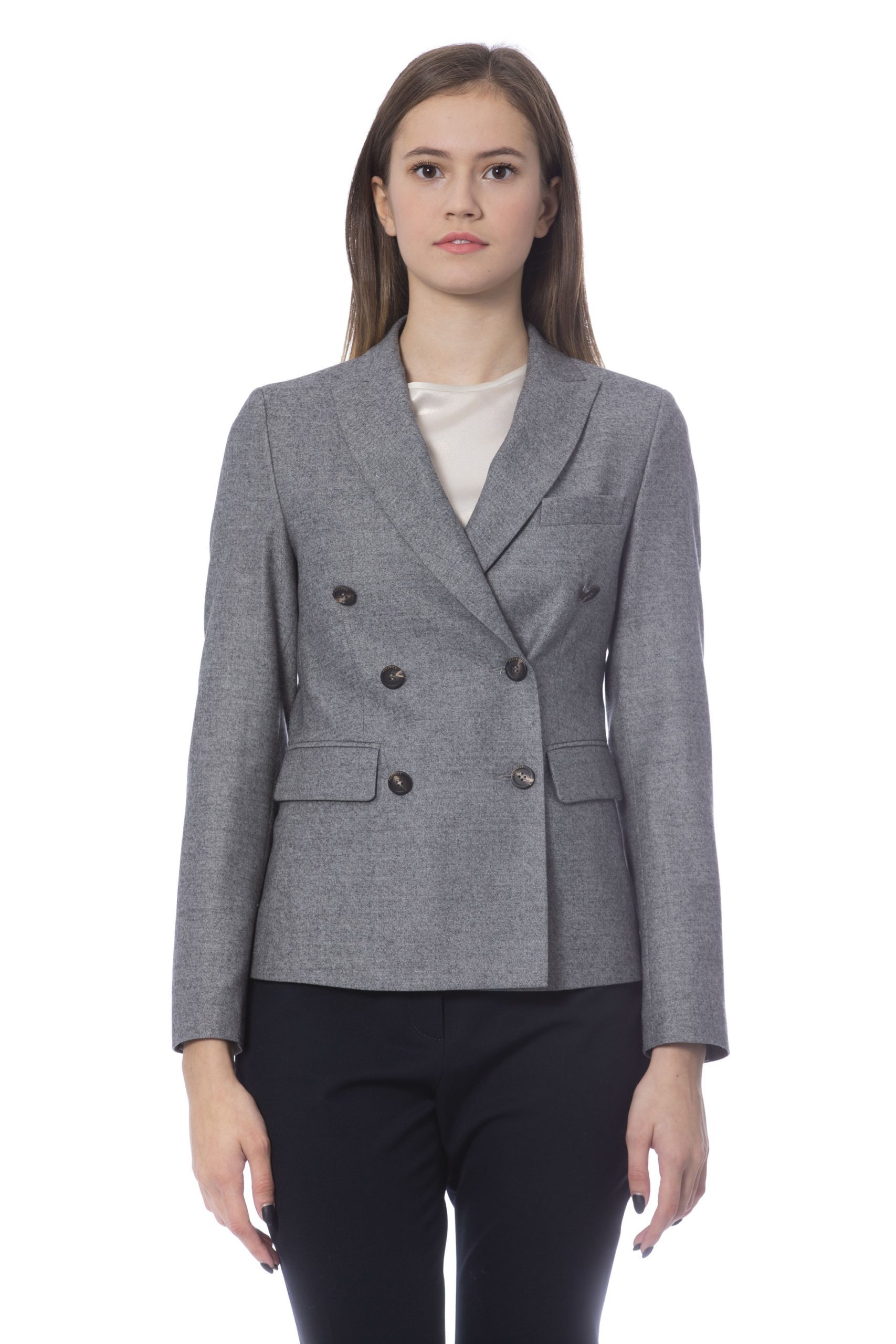 Peserico Women's Jacket Grey PE854432 - IT42 | S