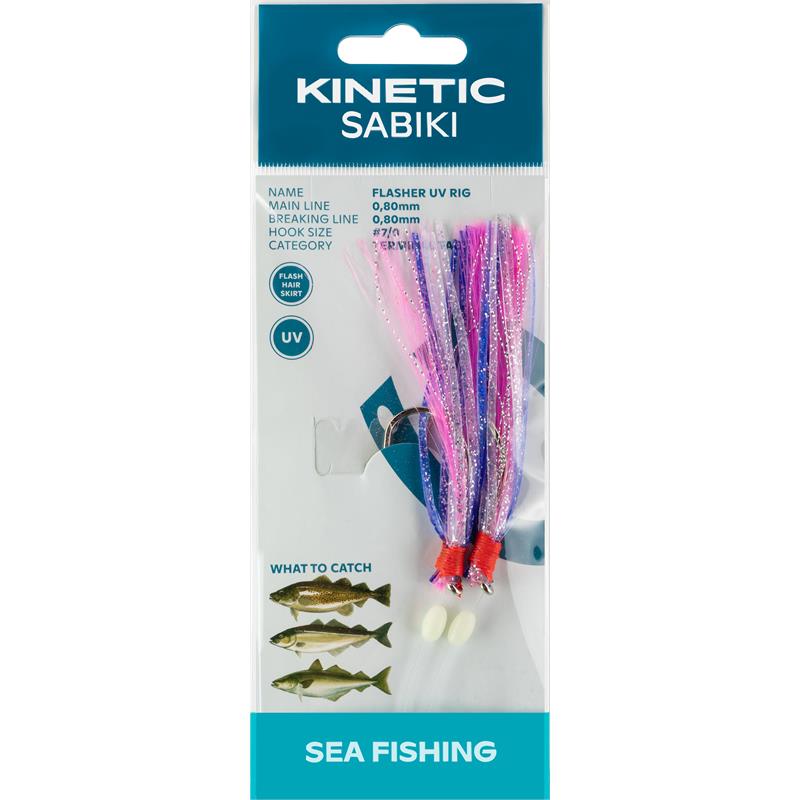 Kinetic Sabiki Flasher UV #7/0 Purple/Pink/Silver