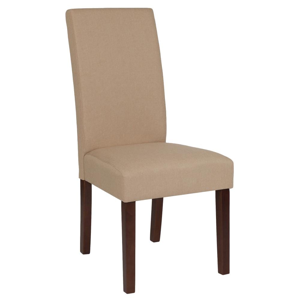 Flash Furniture Greenwich Series Contemporary/Modern Polyester/Polyester Blend Dining Side Chair (Wood Frame) in Brown | 889142259886