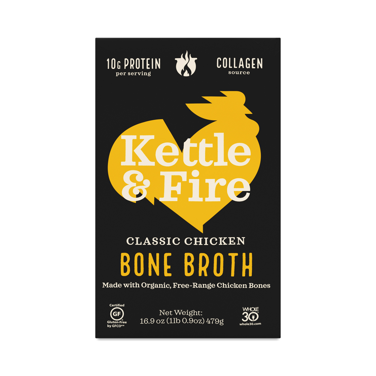 Kettle & Fire Classic Chicken Bone Broth 16.9 oz carton