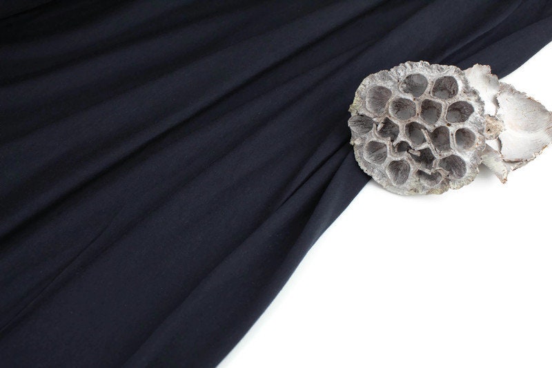 Black Supima Cotton Blend Knit Jersey Fabric By The Yard Atk00511R