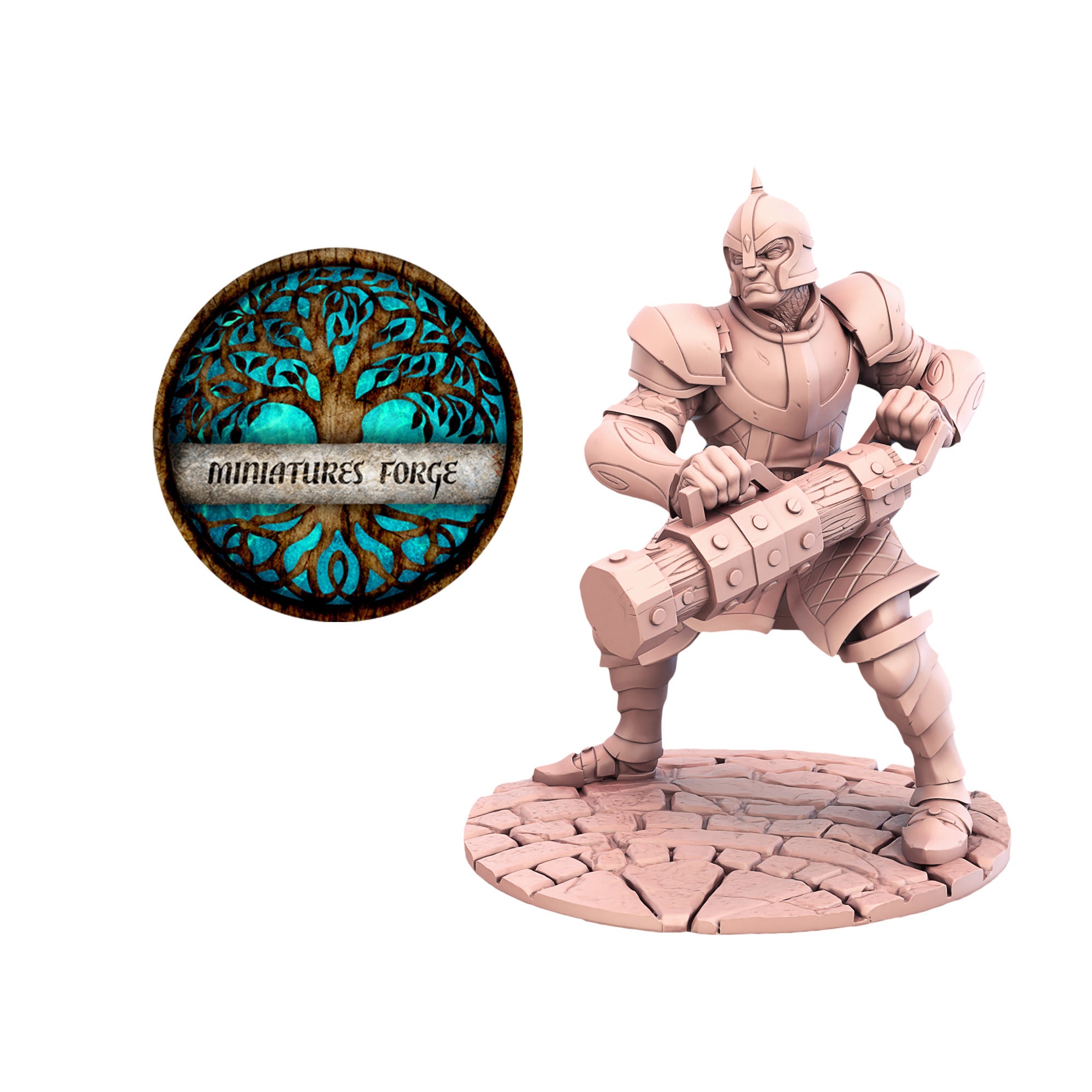 City Guard With Ram Stl Miniatures - Get Free Wooden Rpg Engraved Box Dnd | Dungeons & Dragons D&d Tabletop