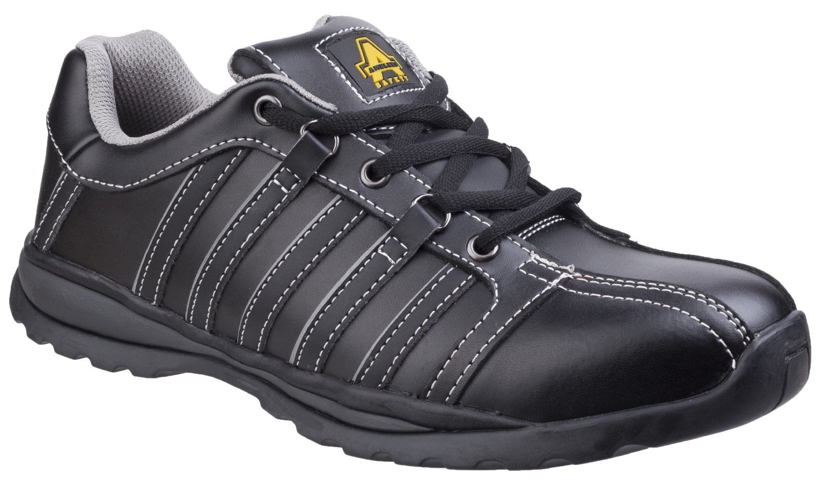 Amblers Unisex Safety Antistatic Lace up Trainer Black - Black 3