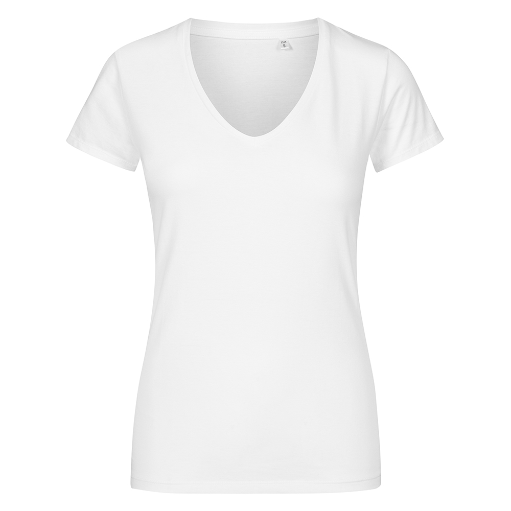 X.O V-Ausschnitt T-Shirt Plus Size Damen, Weiß, XXXL