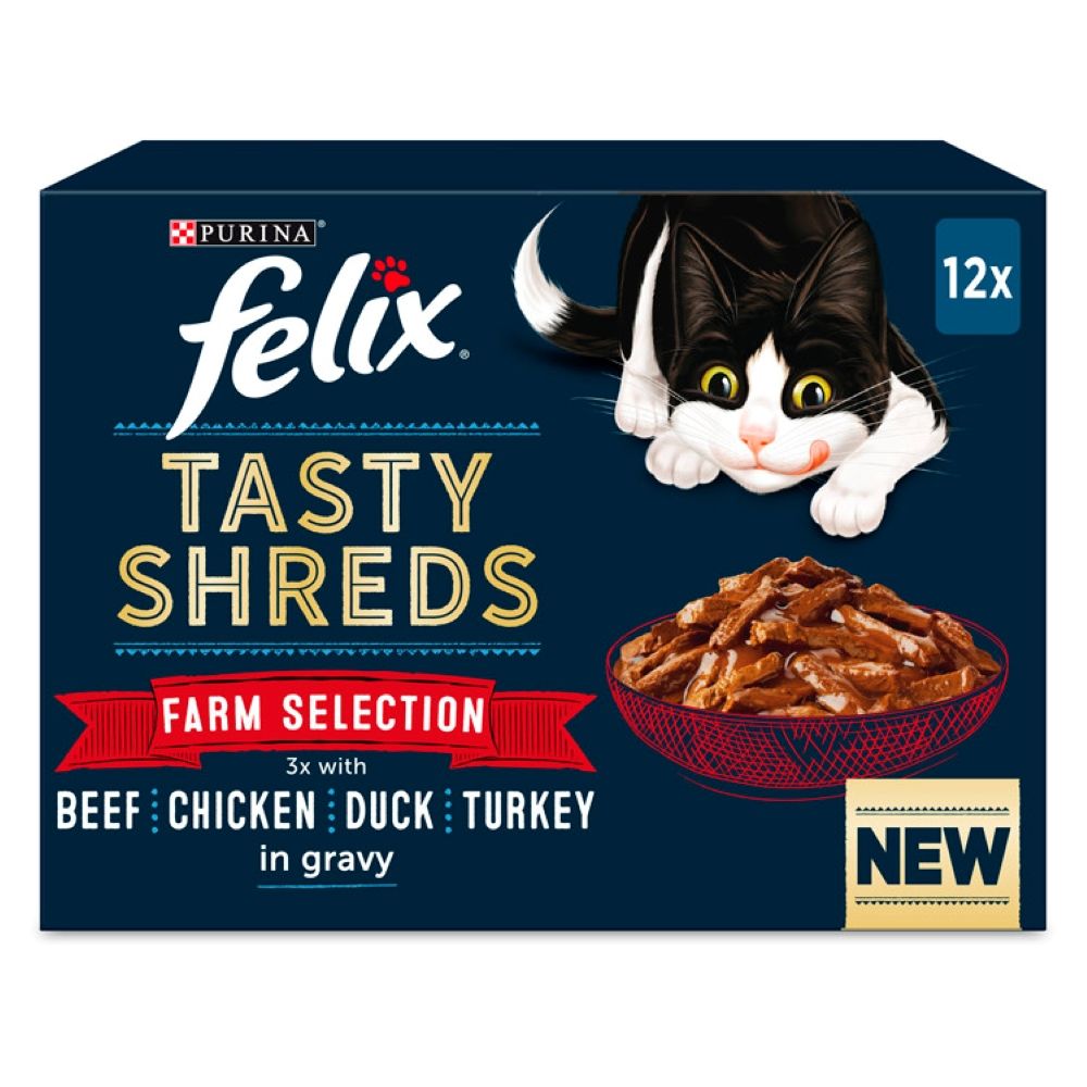 Felix Tasty Shreds 12 x 80g - Farm Selection