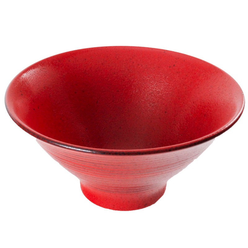 Authentic Japanese Minoyaki Atka Red 32 Fl Oz Porcelain Bowl Large 7.75 Diameter Ramen Noodle Handcrafted in Japan
