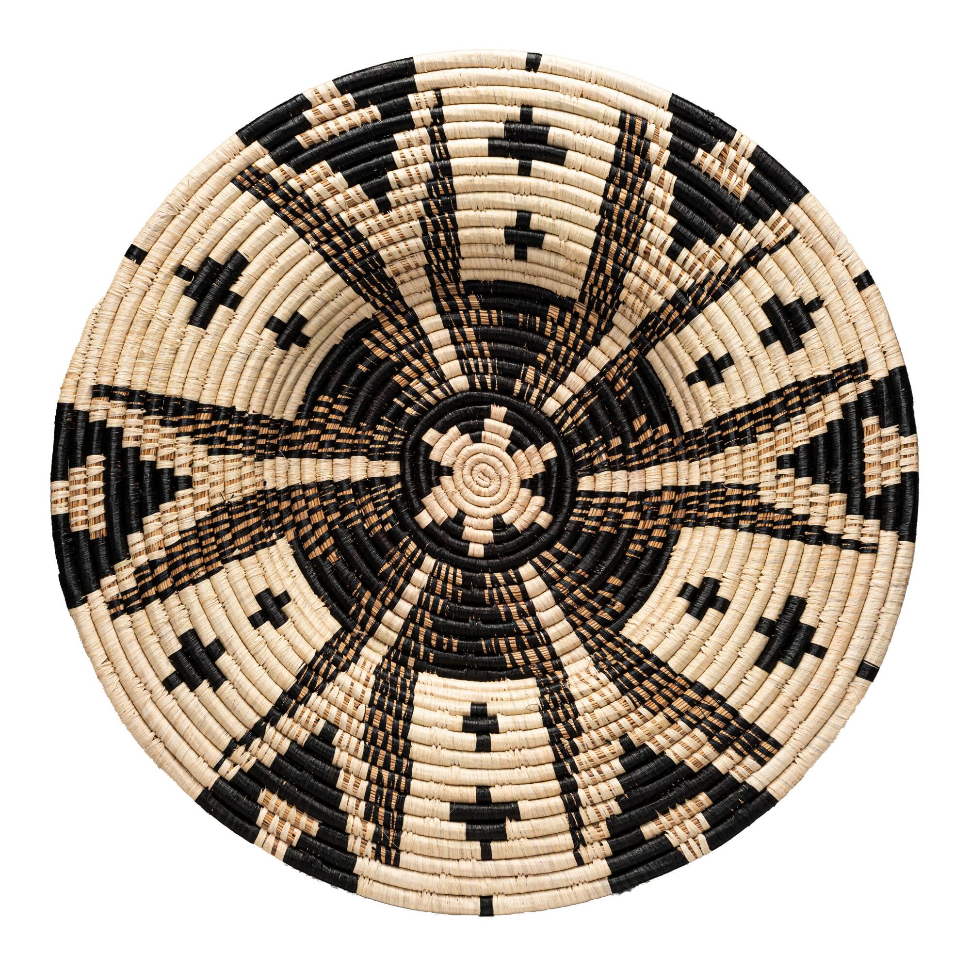 All Across Africa Black and Natural Woven Disc Wall Decor: Multi - Natural Fiber by World Market