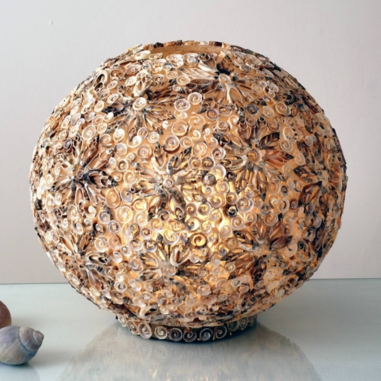 Koristeellinen pöytävalaisin simpukkapallo, 40 cm