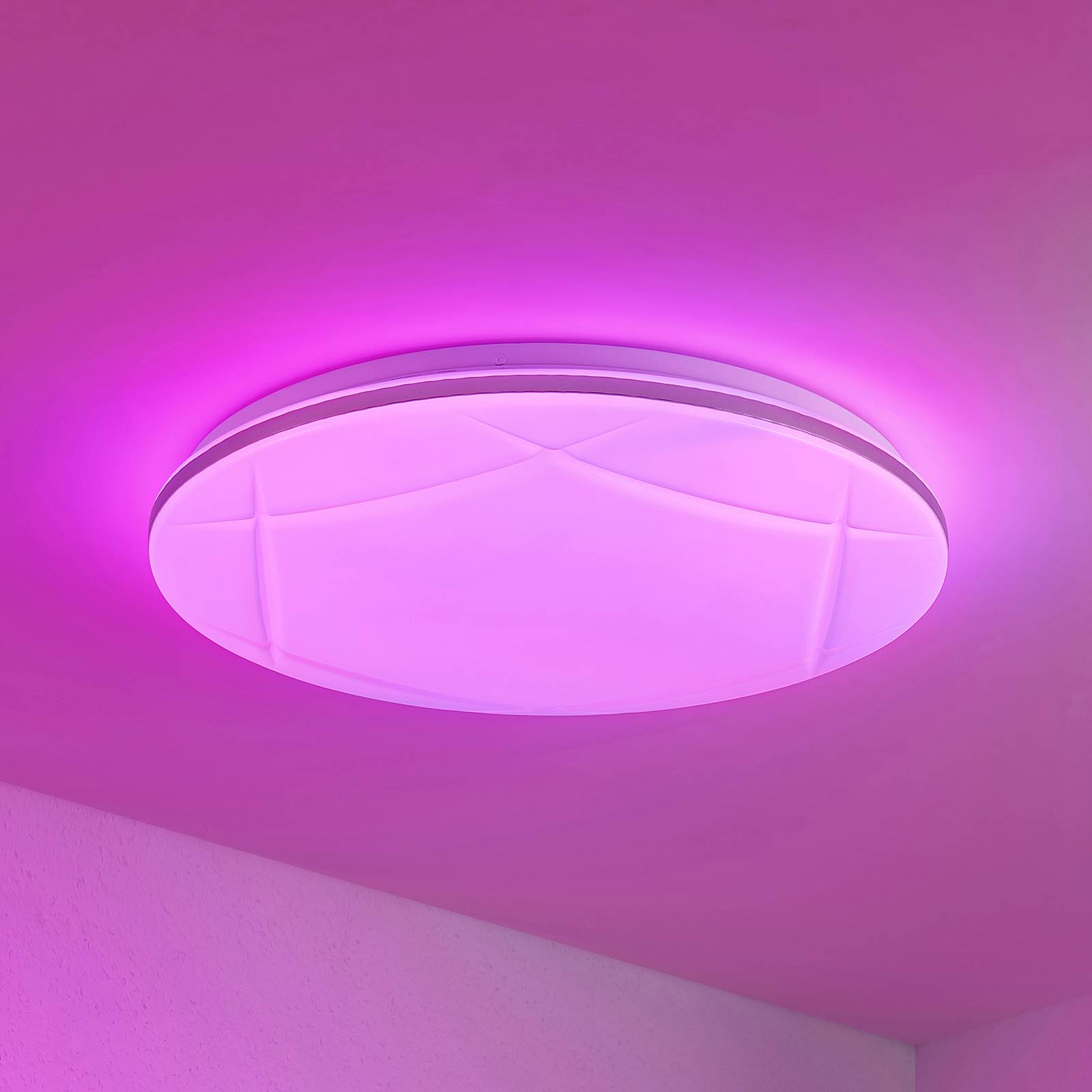 Lindby Favoria -LED-kattovalaisin RGBW, CCT, 49 cm