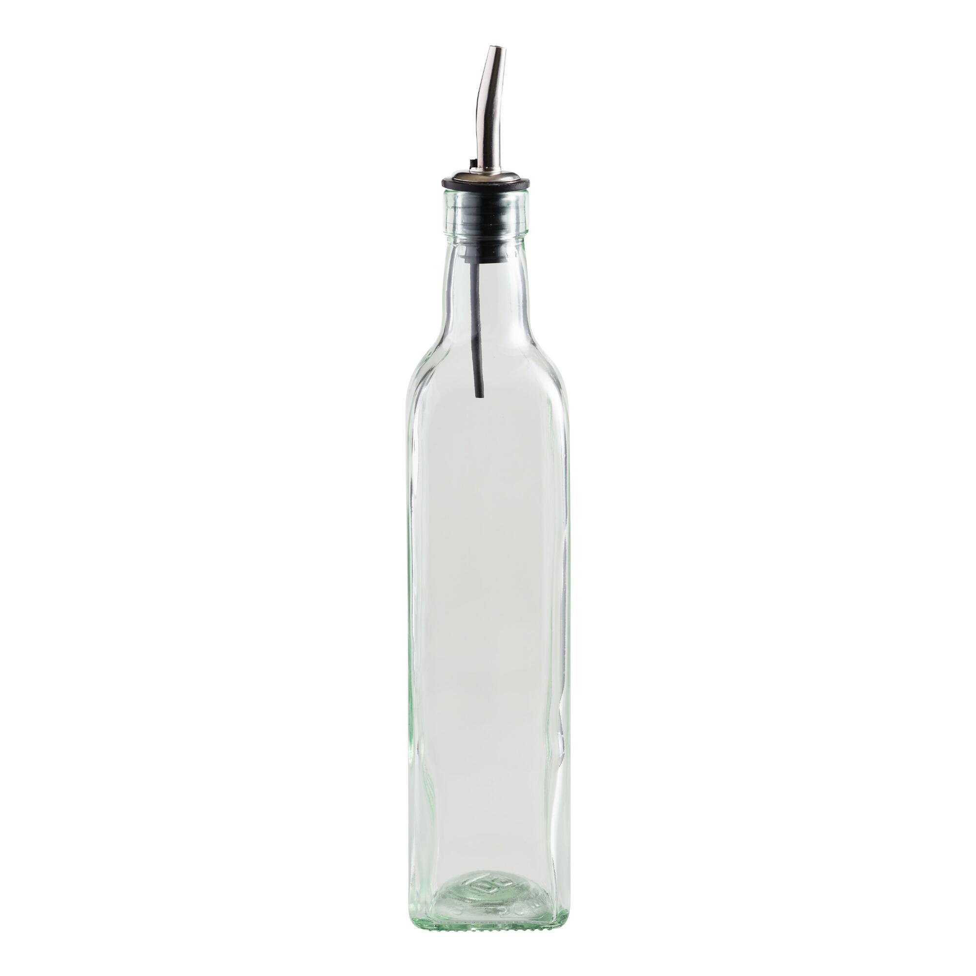 Square Green Glass Oil Bottle With Spout by World Market
