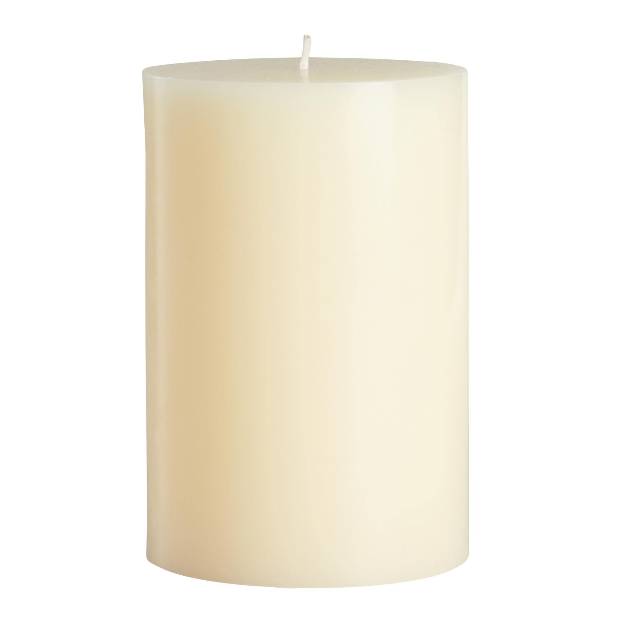 4x6 Ivory Unscented Pillar Candle: White - Wax by World Market