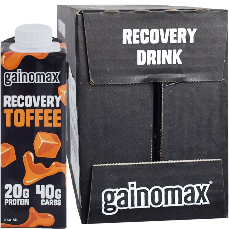 Hel Låda Proteindryck "Recovery Toffee" 16 x 250ml - 55% rabatt