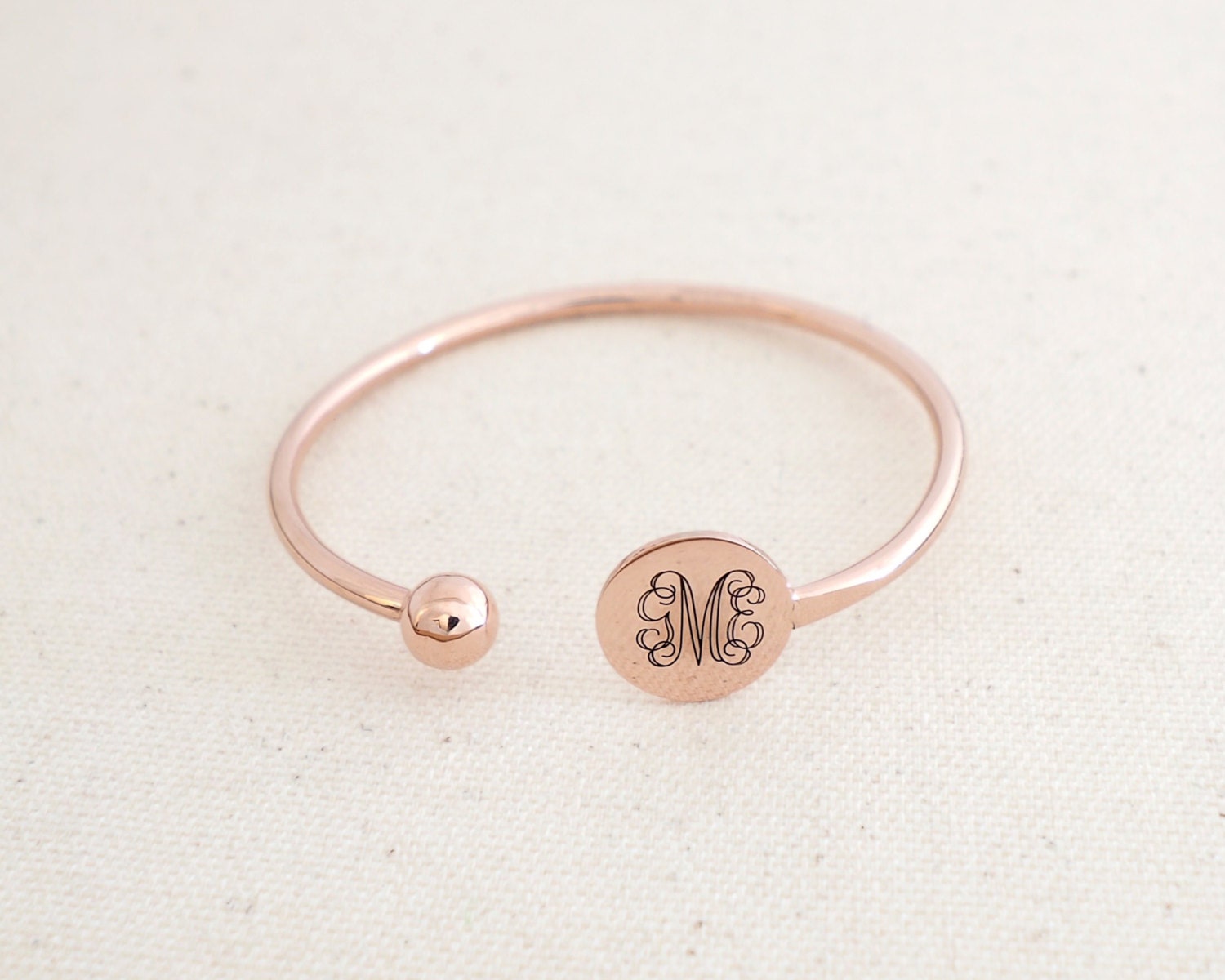 Adjustable Monogram Bangle Personalized Cuff Bridesmaid Gifts Bridal Jewelry Initials Gift For Her Bm30