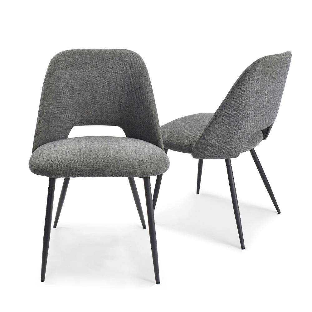 NeuType Casual Polyester/Polyester Blend Upholstered Dining Side Chair (Metal Frame) in Gray | MIRUO-A053