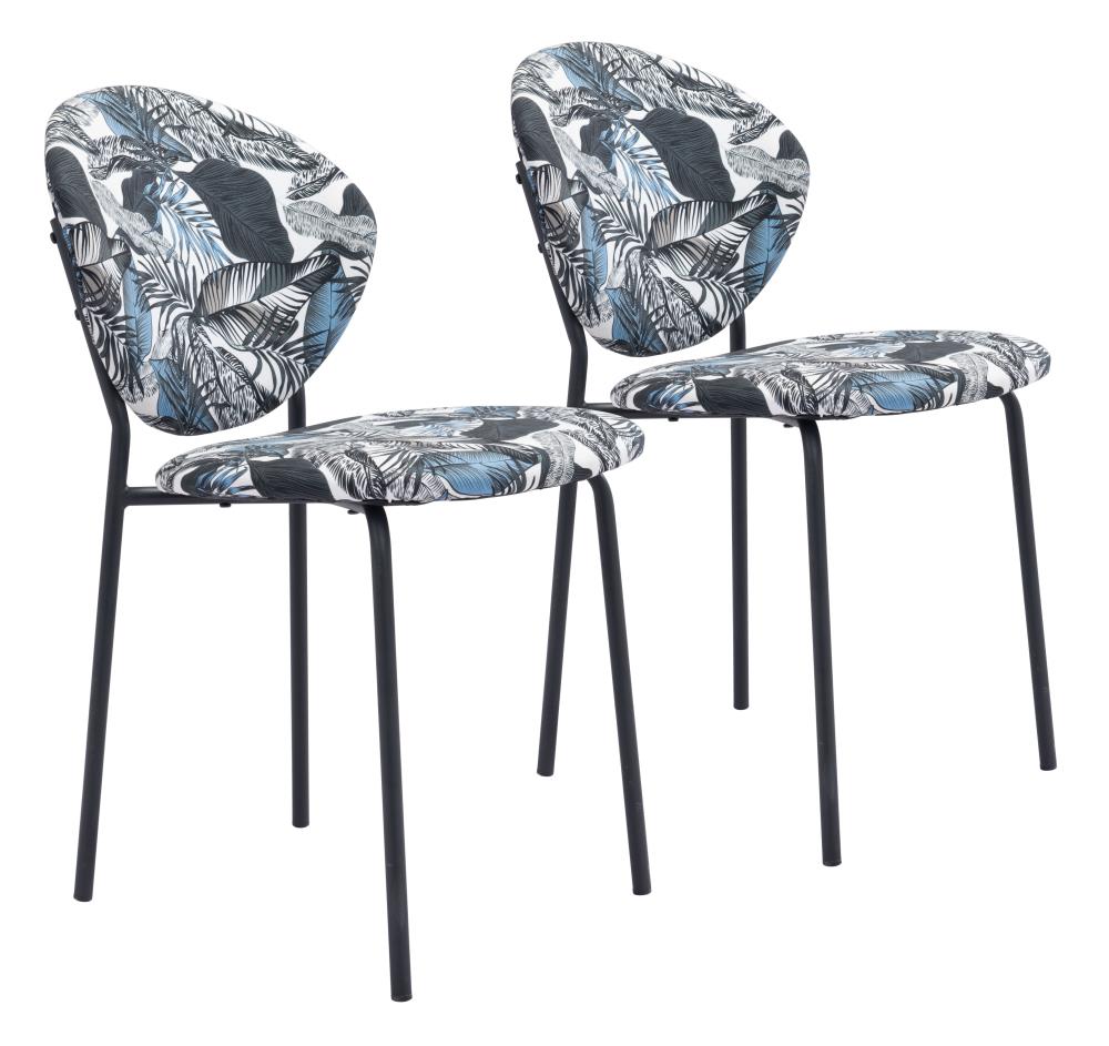 Zuo Modern Set of 2 Clyde Contemporary/Modern Polyester/Polyester Blend Upholstered Dining Side Chair (Metal Frame) | 101522