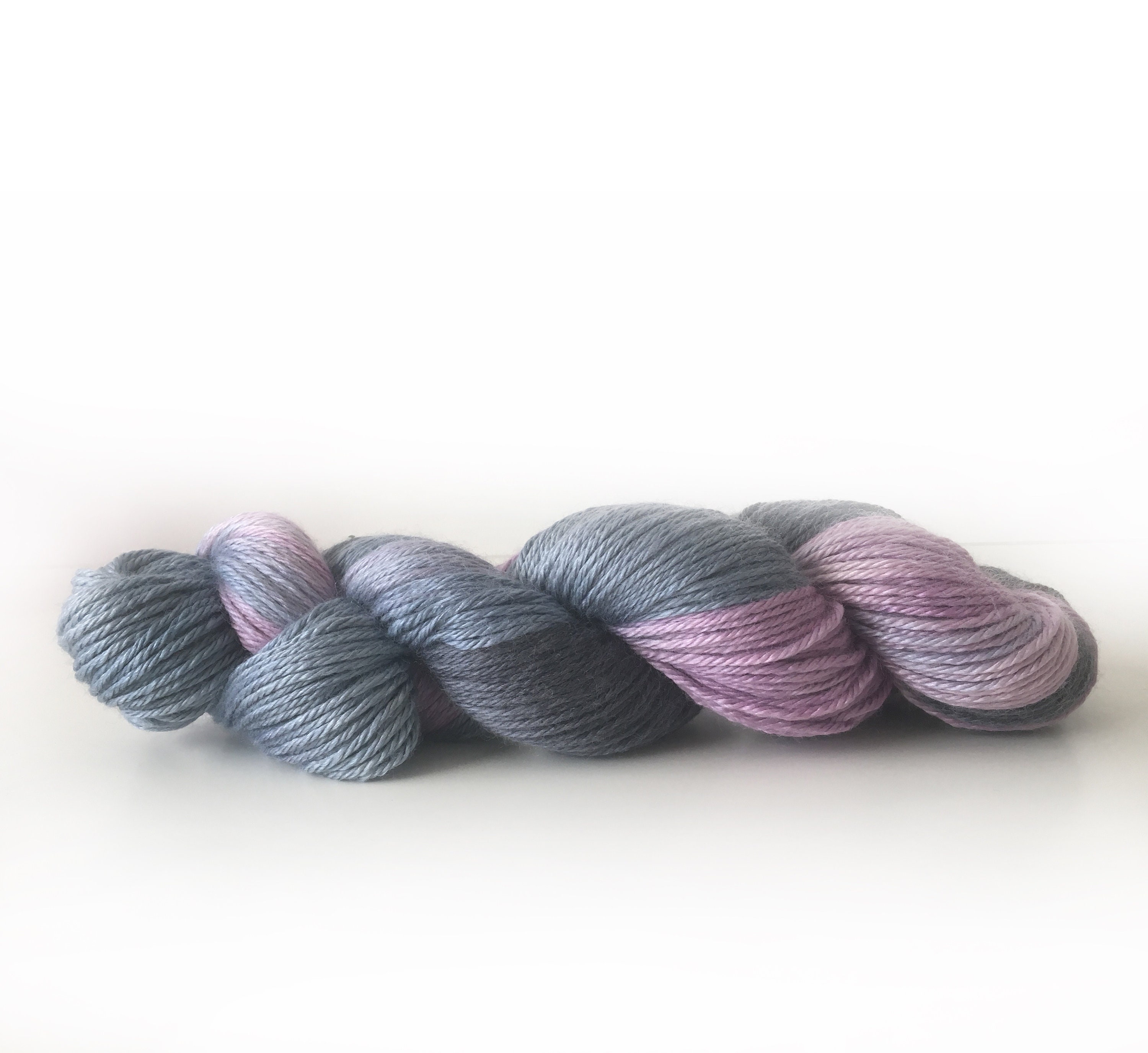 Wool & Silk Blend Yarn . Worsted Hand Dyed 220 Yards 100 G Wild Lilac Moon's Full Moon Color Findings"