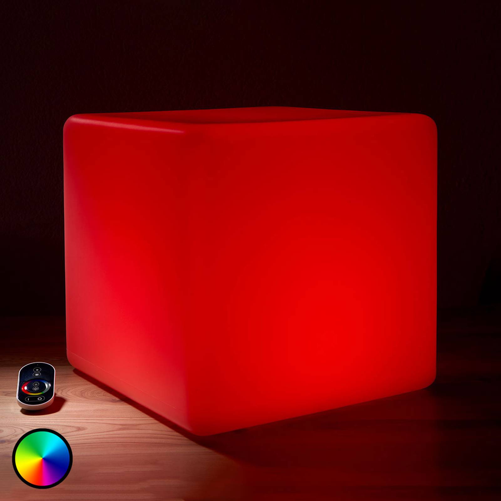 Valaiseva LED-ulkokoristekuutio, RGB 45 cm