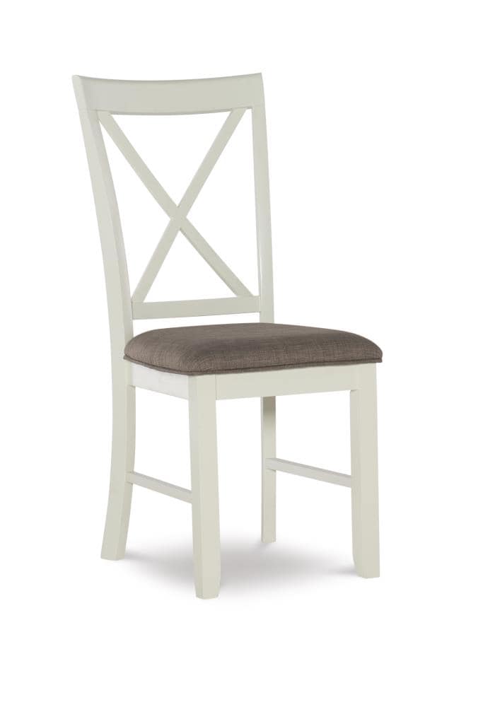Powell Jane Traditional Polyester Blend Upholstered Side Chair (Wood Frame) in White | 15D8153SCX